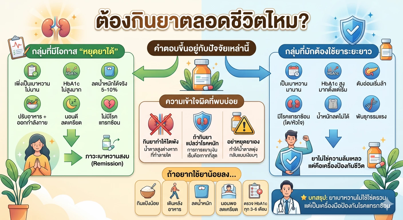 จะต้องกินยาเบาหวานตลอดชีวิตไหม