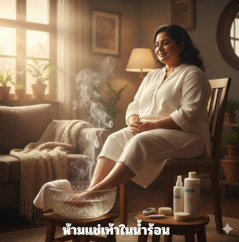 ห้ามแช่เท้าในน้ำร้อน