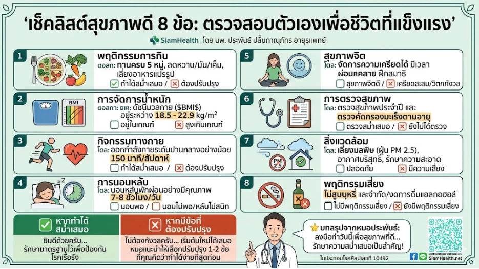 8 ปัจจัยสร้างสุขภาพดี โดย นพ. ประพันธ์