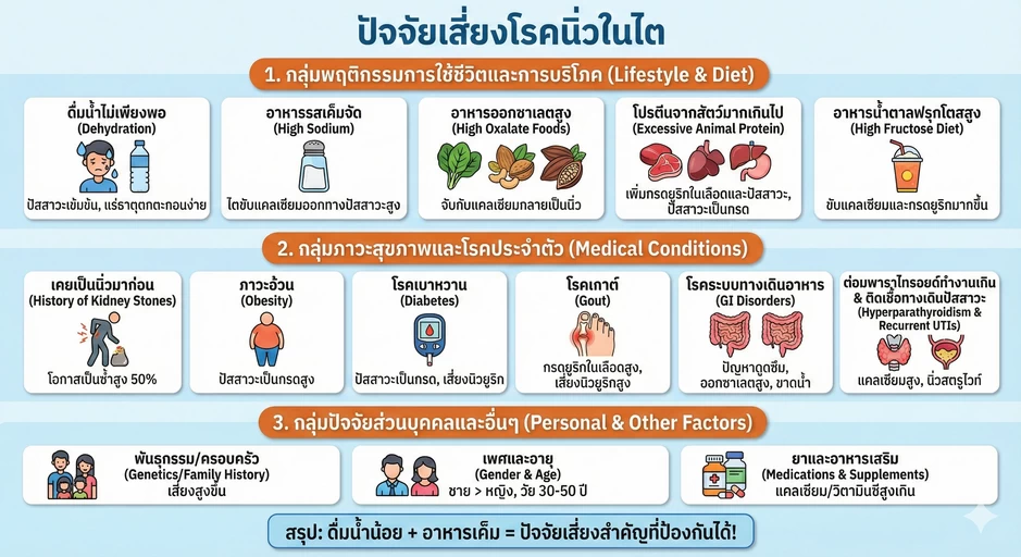 ปัจจัยเสี่ยงของการเกิดนิ่ว