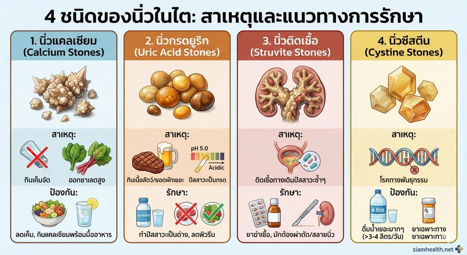 ชนิดของนิ่วในไตและการรักษา